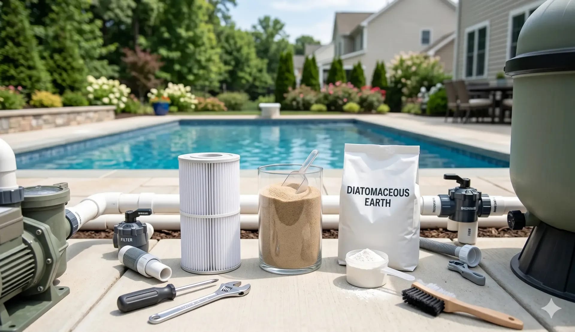 Sand vs. Cartridge vs. DE Pool Filters: Which Is Right for Your Pool?