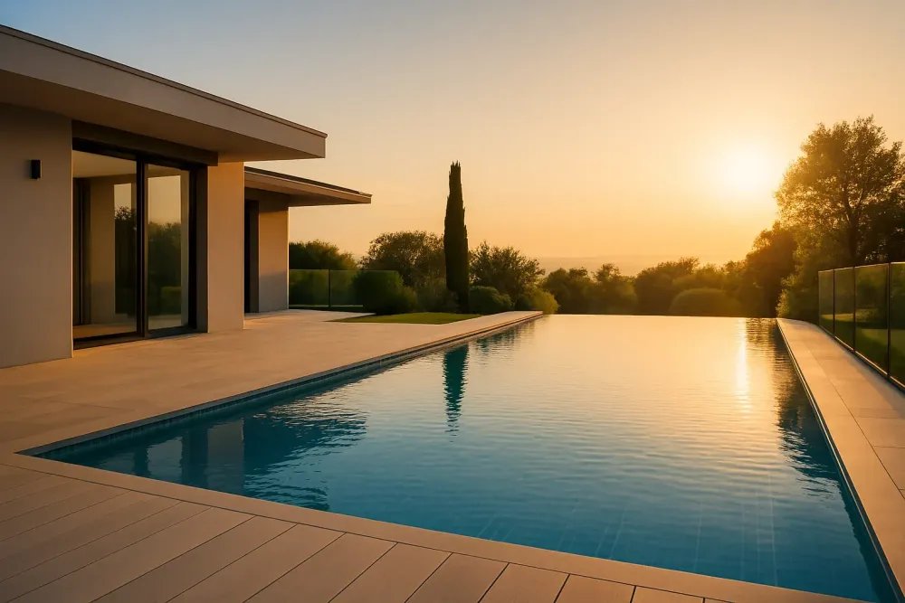 Luxurious modern backyard pool